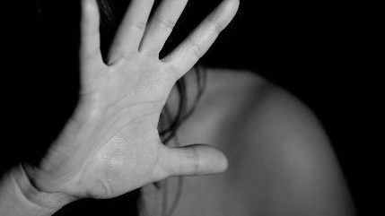 Domestic violence generic hands up