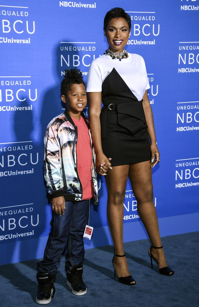 Jennifer Hudson and son David Daniel Otunga Jr. attend the 2017 NBCUniversal Upfront at Radio City Music Hall on May 15, 2017 in New York City. Picture: Getty