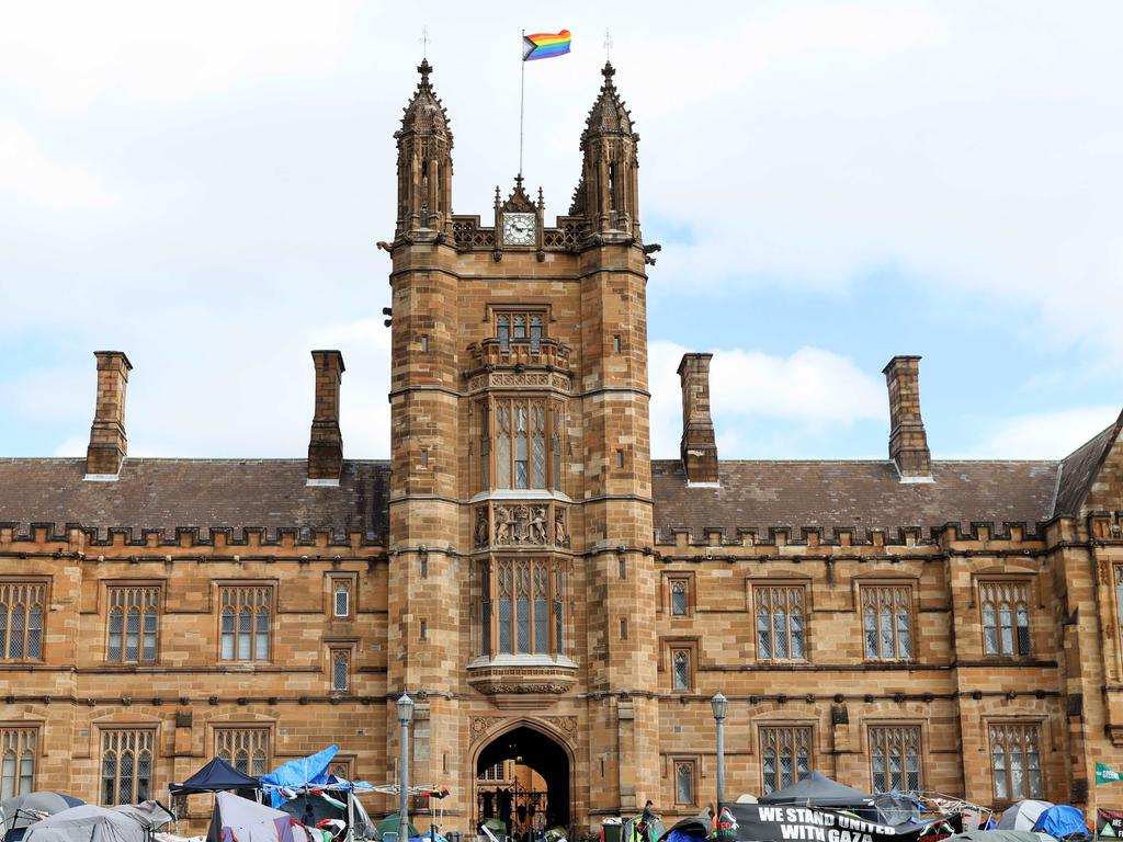 SYDNEY, AUSTRALIA - NewsWire Photos MAY 18, 2024: The large Gaza pro Palestinian camp at University of Sydney.Picture: NewsWire / Damian Shaw