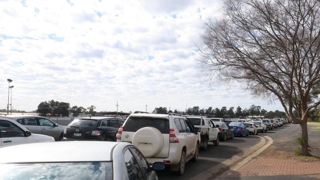 The drive-through testing site at Dubbo Showground. Picture: Ryan Young