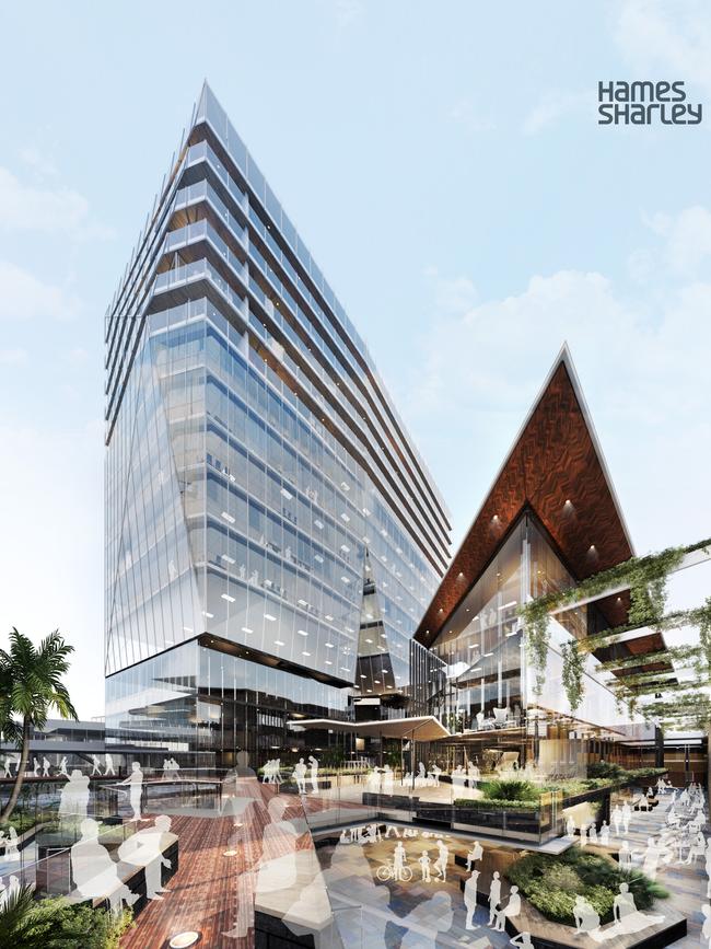 An artist impression of Griffin Group's plan for a $450 million redevelopment of the Queens Hotel area on Townsville's Strand which they are now calling The Hive.