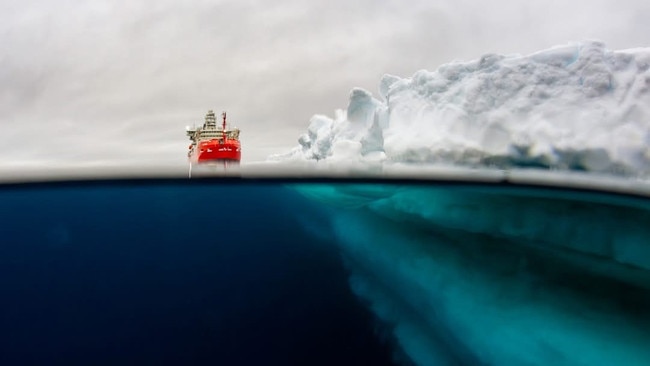 RSV Nuyina in ice. Picture: Pete Harmsen/AAD