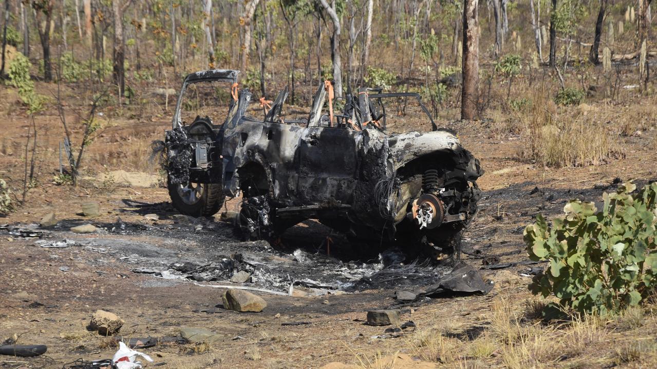 NT Police responded to a horror multiple fatality crash between a road train and four-wheel drive on the Stuart Highway, 12km south of Pine Creek on Friday September 29. Picture: Sierra Haigh