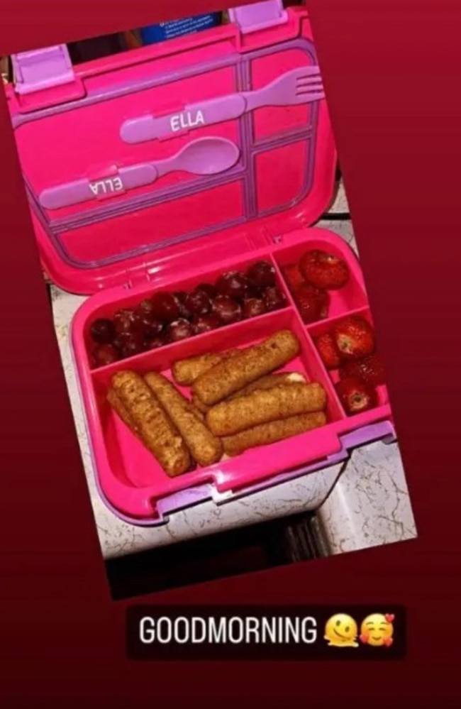 A reality TV star shared a photo of her daughter's lunch. Picture: Instagram