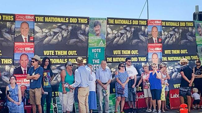 EARLY START: Long lines of people ready to vote at the Tweed Heads pre-polling booths. Picture: Scott Powick