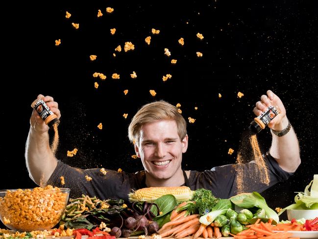 Deliciou founder kjetil hansen has developed a vegetarian bacon seasoning that is low in calories, fat and sodium. MAKES EVERYTHING TASTE LIKE BACON! Picture: Jason Edwards