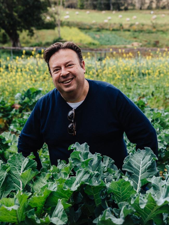 Chef Peter Gilmore is an enthusiastic vegetable gardener and is enjoying the chance to bring that passion to his property in Tasmania. Picture: Nikki To