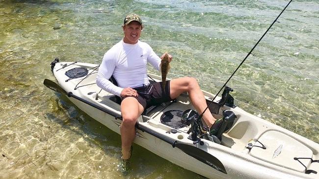 Jack Wighton Canberra Raiders five-eighth with his kayak. Picture Supplied