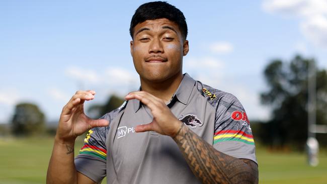 Embargoed for Friday 4 October , DAILY TELEGRAPH OCTOBER 1, 2024. Penrith Panthers Brian To'o at the Panthers Rugby League Academy ahead of the Grand Final. Picture: Jonathan Ng