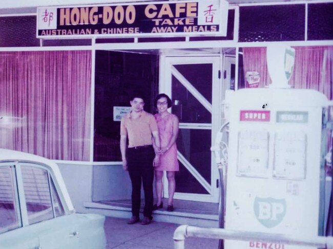 John and Juliana Ho at their Walgett restaurant, the Hong Doo Cafe in NSW, 1969.