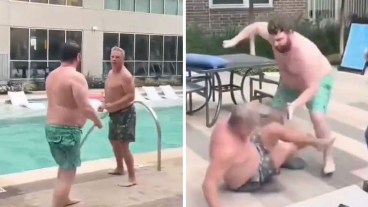 Men trade blows at family resort pool caught on video | news.com.au —  Australia's leading news site
