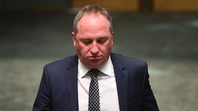 Barnaby Joyce in parliament yesterday after revelations about his relationship with Vikki Campion. Picture: AAP