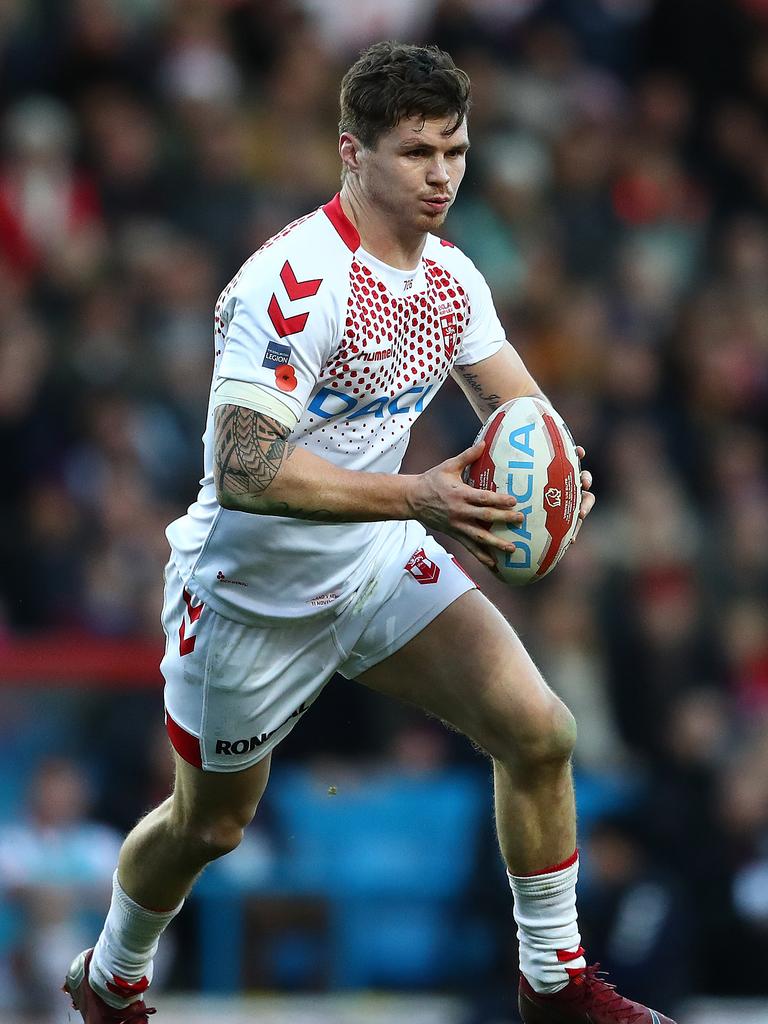 LEEDS, ANGLETERRE - 11 NOVEMBRE : John Bateman d'Angleterre lors du 3e match de la série internationale entre l'Angleterre et la Nouvelle-Zélande à Elland Road le 11 novembre 2018 à Leeds, en Angleterre.  (Photo de Michael Steele/Getty Images)