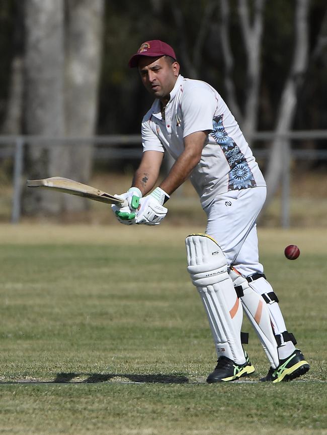 Sharma nudges one into the leg side. Picture: Andrew Batsch