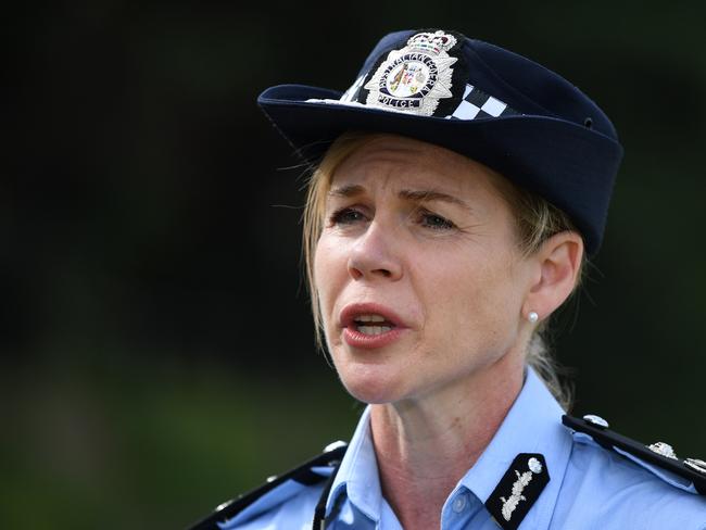 AFP Assistant Commissioner Eastern Command Justine Gough speaks to the media on Sunday. Picture: AAP