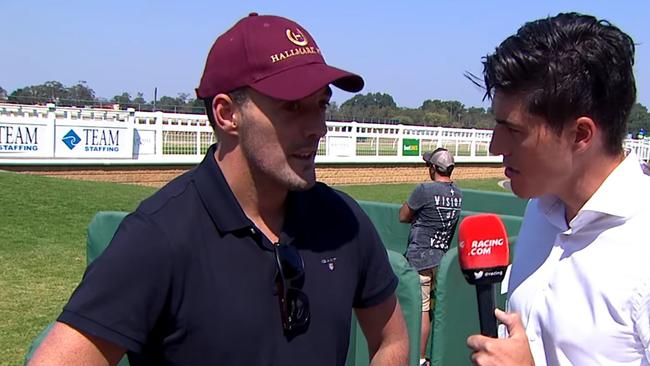 Troy Pannell talks about a racehorse he bought in 2019. He has since claimed he sold it before a freezing order on his assets was put in place. Picture: Facebook