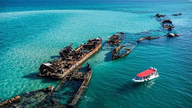 Snorkel or kayak around the Tangalooma wrecks. Picture: Adrenaline.