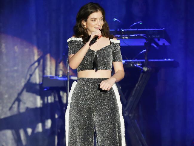 Lorde at the Sydney Opera House Forecourt. Picture: Christian Gilles