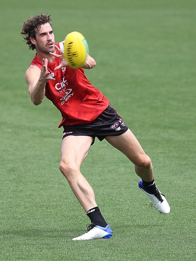 Max King takes a mark at training ahead of the 2024 season. Picture: Ian Currie