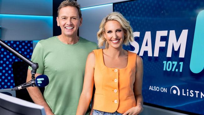 SAFM breakfast hosts Mark Soderstrom and Rebecca Morse Picture: Supplied