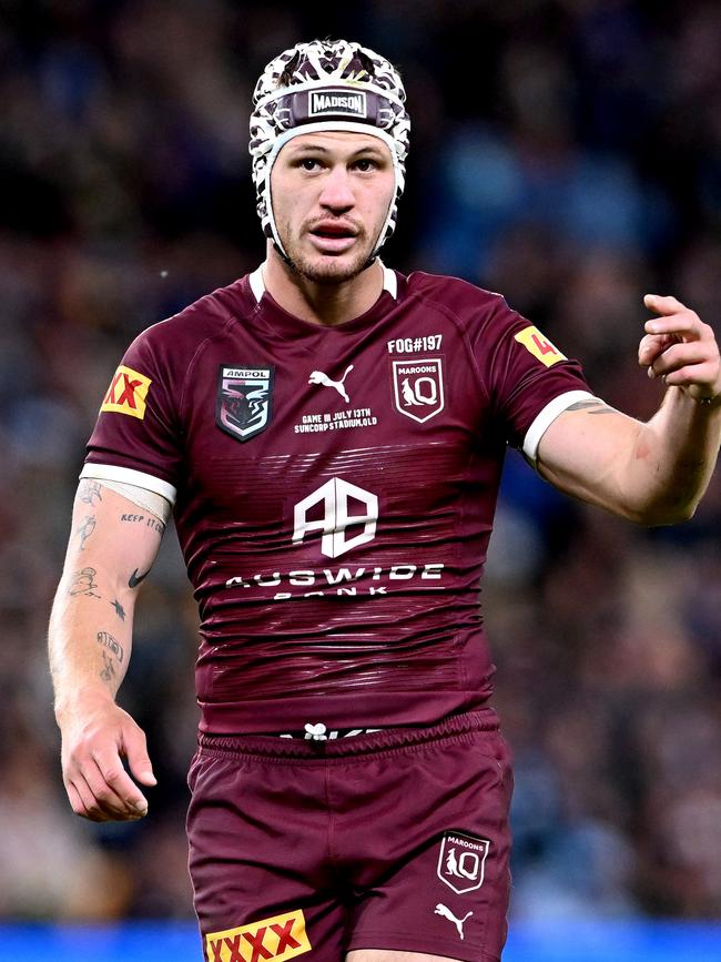 Kalyn Ponga is back in the No.1 jersey for the Maroons. Picture: Bradley Kanaris/Getty Images