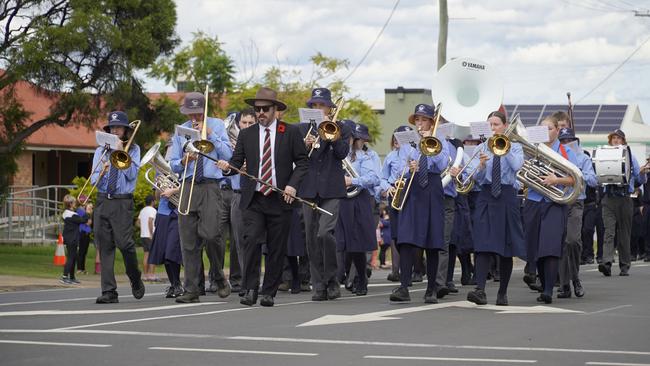 Kingaroy State High School band at the Anzac Day parade 2024. The figures revealed Kingaroy State High School had a higher gross income than any other school in the South Burnett region.