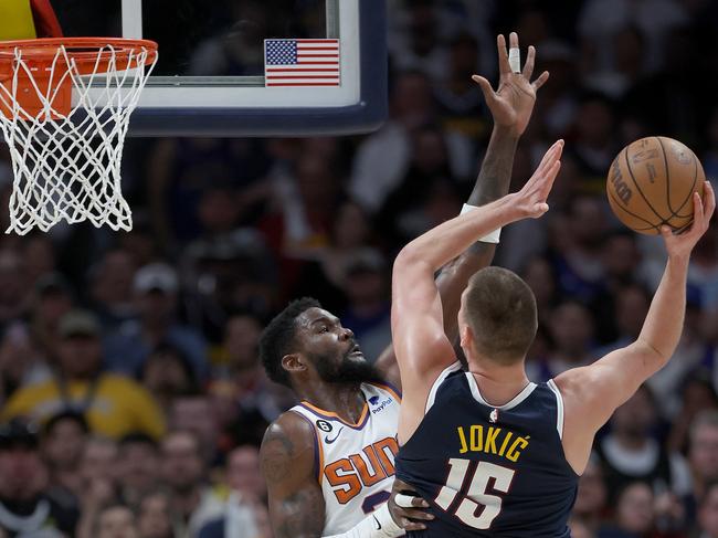 Nikola Jokic #15 makes the Denver Nuggets very hard to beat. Photo: Matthew Stockman/Getty Images.