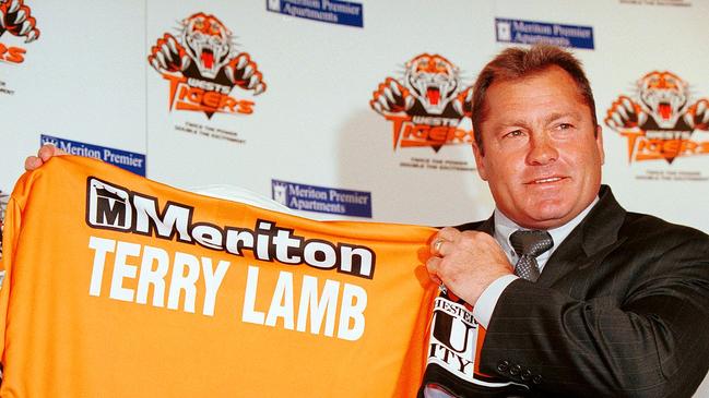 Terry lamb was announced as coach of the West tigers in 2000. Picture: John Appleyard