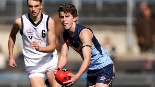 Cooper Wilson, a Manly Wolves AFL player who has been nominated for the 2020 AFL Draft. here is playing for the Under 17 NSW/ACT representative team. Picture: Facebook