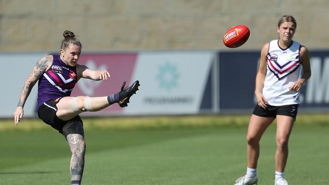 Fremantle’s AFLW team including Ann McMahon are well into pre-season training. Picture: Will Russell/AFL Photos/via Getty Images