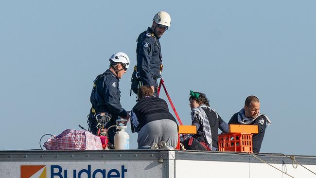 Mr Homewood was one of the protesters who left the CBD in peakhour chaos after blocking off the West Gate Bridge with a moving van in March Picture: Jason Edwards