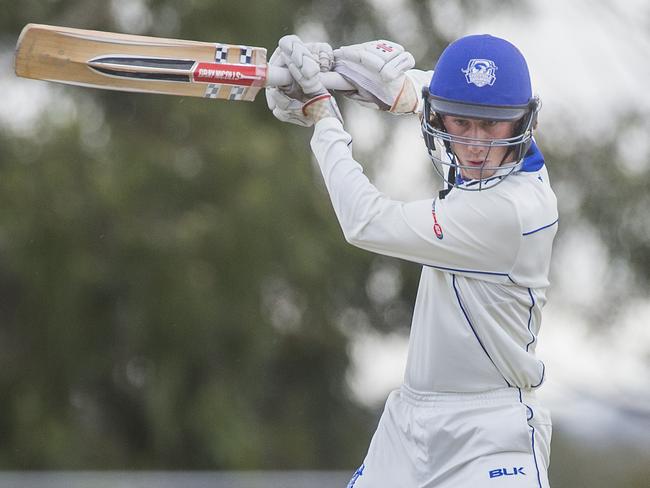 Hayes in action.Premier Cricket: Greenvale Kangaroos v Dandenong.Picture:Rob Leeson.