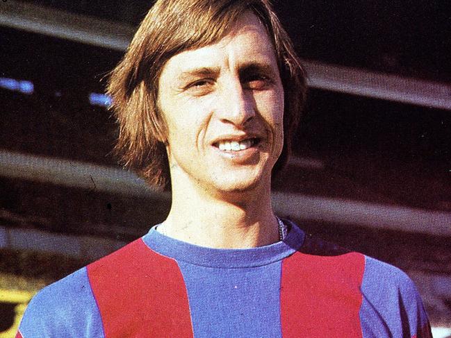 Johan Cruyff playing for Barcelona in 1975. Picture: Alessandro Sabattini/Getty Images