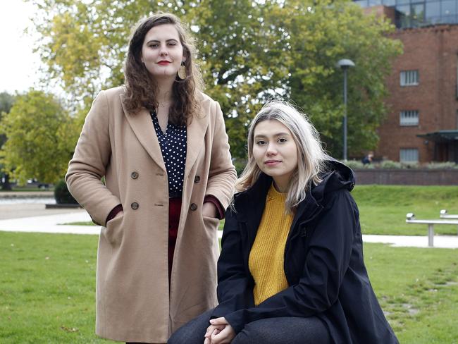 Abi Halden, 21, and Liv Beards, 23, of Stratford-upon-Avon, UK. The pair are both in favour of the UK remaining in the EU. Picture: Hollie Adams