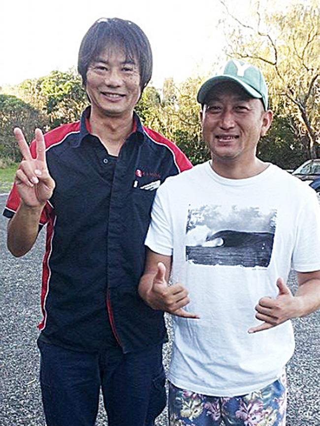 Tadashi Nakahara (left) was 41 when he was killed by a shark off Ballina's popular Shelley Beach.