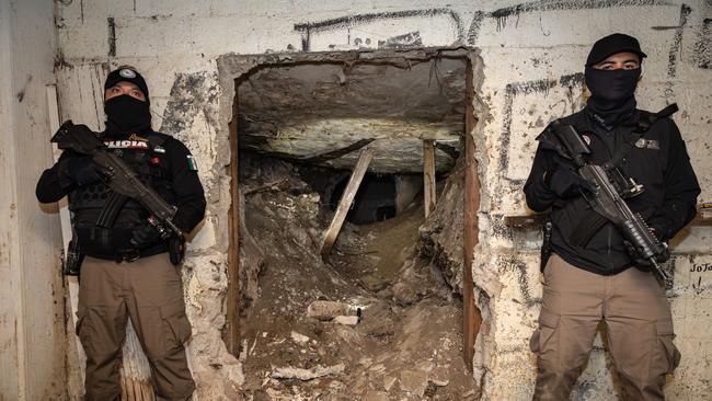 The filthy state of the first narco tunnel we saw. Picture: Jason Edwards