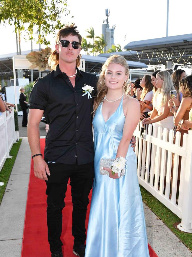 Jaxon Smith and Georgie Williams at the 2023 Caloundra State High School Year 12 formal. Picture: Patrick Woods.