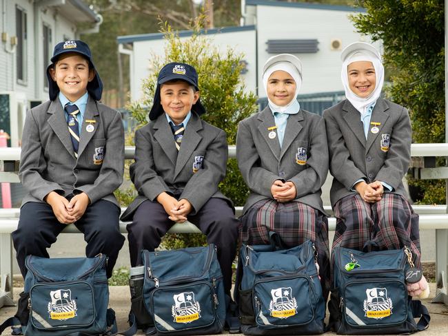 Irfan College students Mikail, Zakaria, Hazal Sahin (7) and Zineta Mujkanovic (9). Picture: Julian Andrews