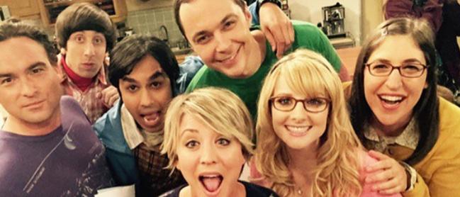 Squad … Cuoco, front and centre, with the cast from The Big Bang Theory. Picture: Instagram/Norman Cook