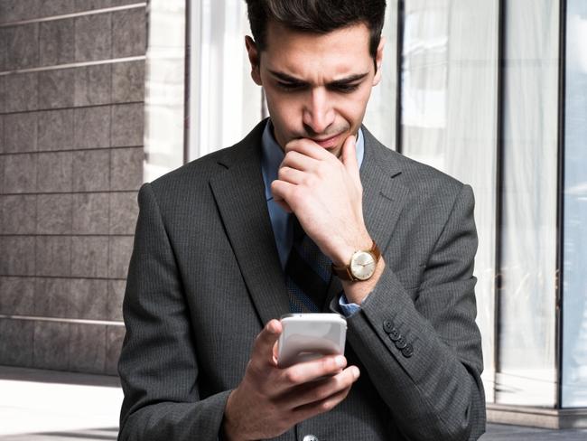 RendezView. Puzzled man using his mobile phone. (Pic: iStock)