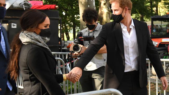 The couple were seen with a videographer during a DIY ‘tour’ of New York. Picture: Kevin Mazur/Getty Images for Global Citizen