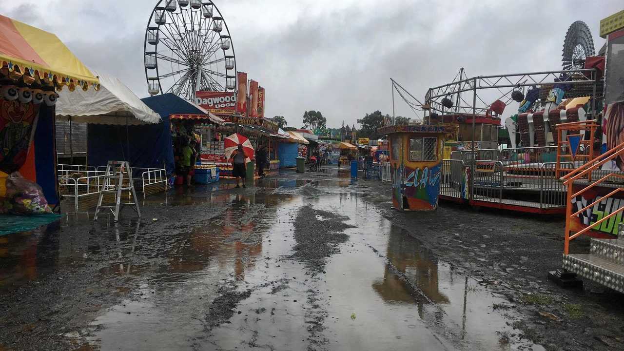 Wet weather at the Heritage Bank Toowoomba Royal Show 2017.