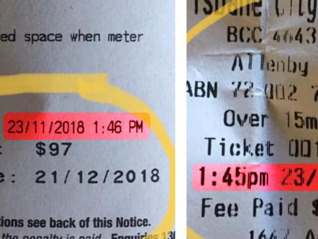 A Brisbane resident has shown the value of always being issued with a parking meter receipt after he was fined one minute after he had allegedly paid for the space.