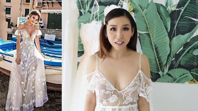 Cheap wedding dresses YouTube star tries on 21 X rated gowns