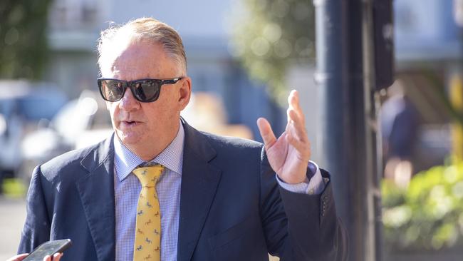 Mark Latham, a vocal opponent of the Rosehill Racecourse sell-of, arrives at Royal Randwick Racecourse for the vote on the proposal. Picture: Jeremy Piper
