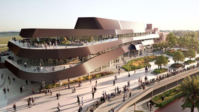 The grandstand will be transformed into a $200m entertainment precinct. Picture: Supplied