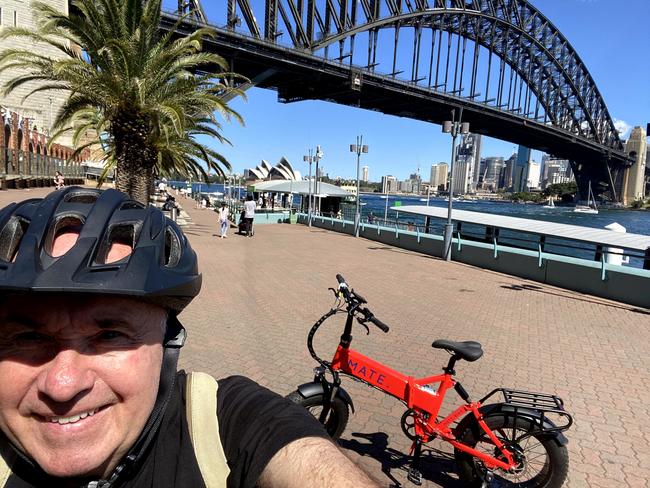 Test riding the Mate X in North Sydney.