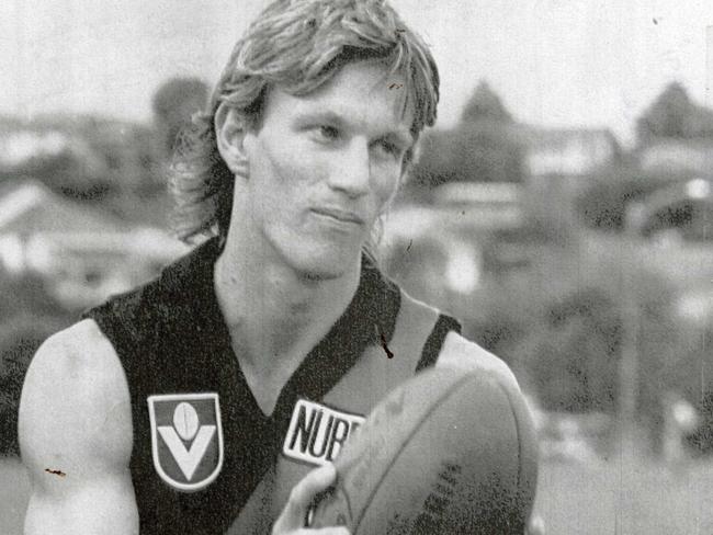 Essendon footballer Kieran Sporn in 1989.