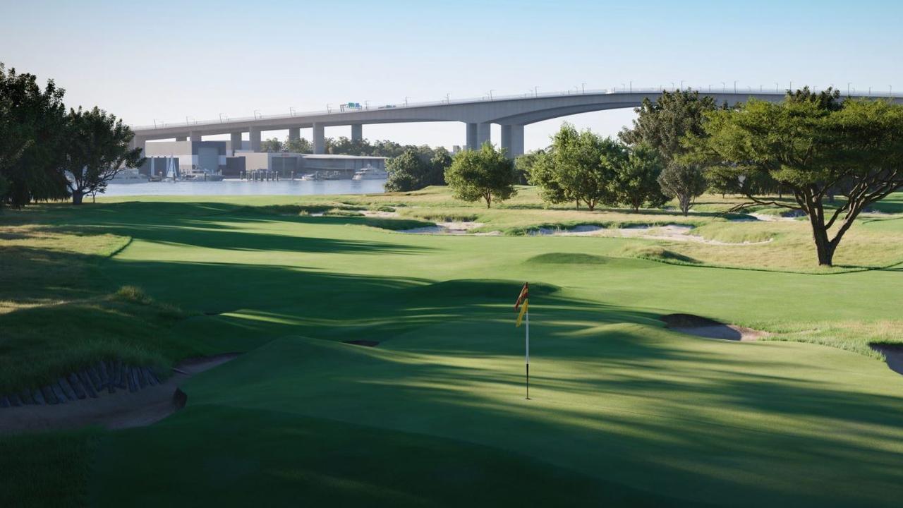 The new short course will overlook the Sir Leo Hielscher (Gateway) bridges.