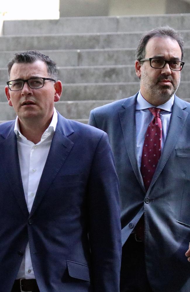 Dan Andrews and Martin Pakula last year proposed Australia’s first Sentencing Guidelines Council. Picture: Nicole Garmston